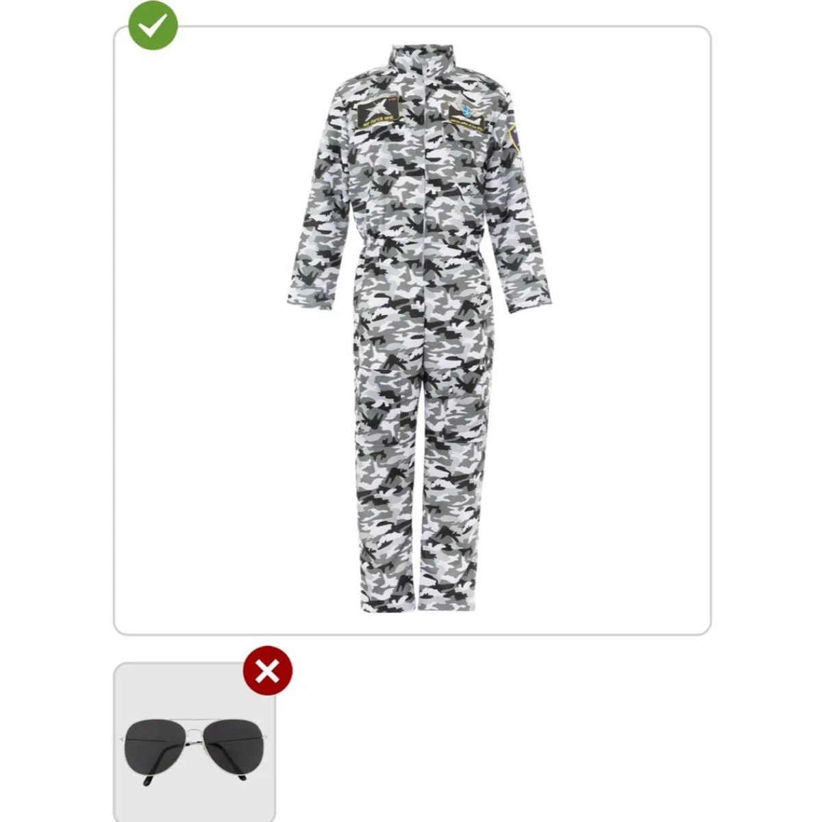 Funidelia Halloween|Disfraces*Disfraz de piloto de caza para hombre S-M