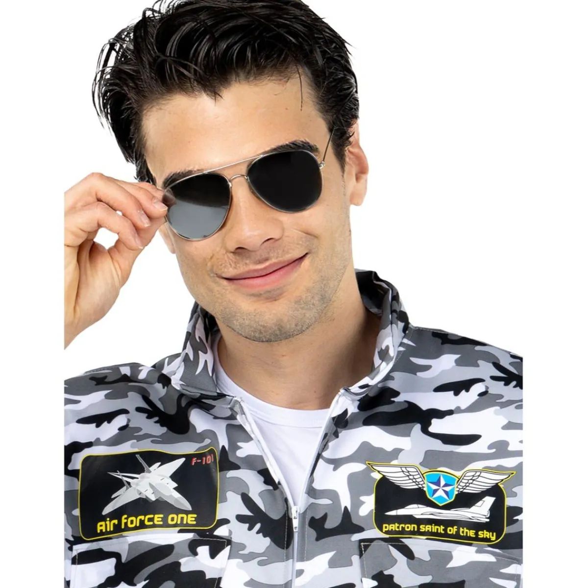 Funidelia Halloween|Disfraces*Disfraz de piloto de caza para hombre S-M