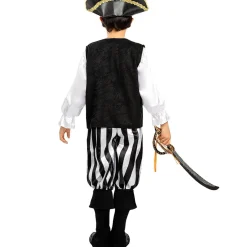 Funidelia Halloween|Disfraces*Disfraz de pirata a rayas para niño- Colección blanca y negra 5-6 años