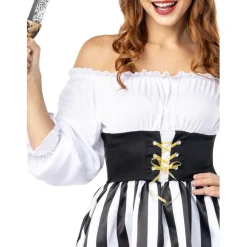 Funidelia Disfraces|Halloween*Disfraz de Pirata a rayas para mujer - Colección blanco y negro - Talla XS