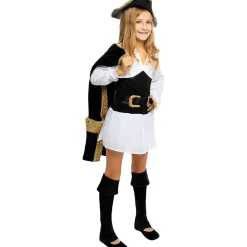 Funidelia Disfraces|Halloween*Disfraz de pirata deluxe para niña- Colección colonial 5-6 años
