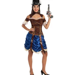 Funidelia Halloween|Disfraces*Disfraz de Steampunk corto para mujer S