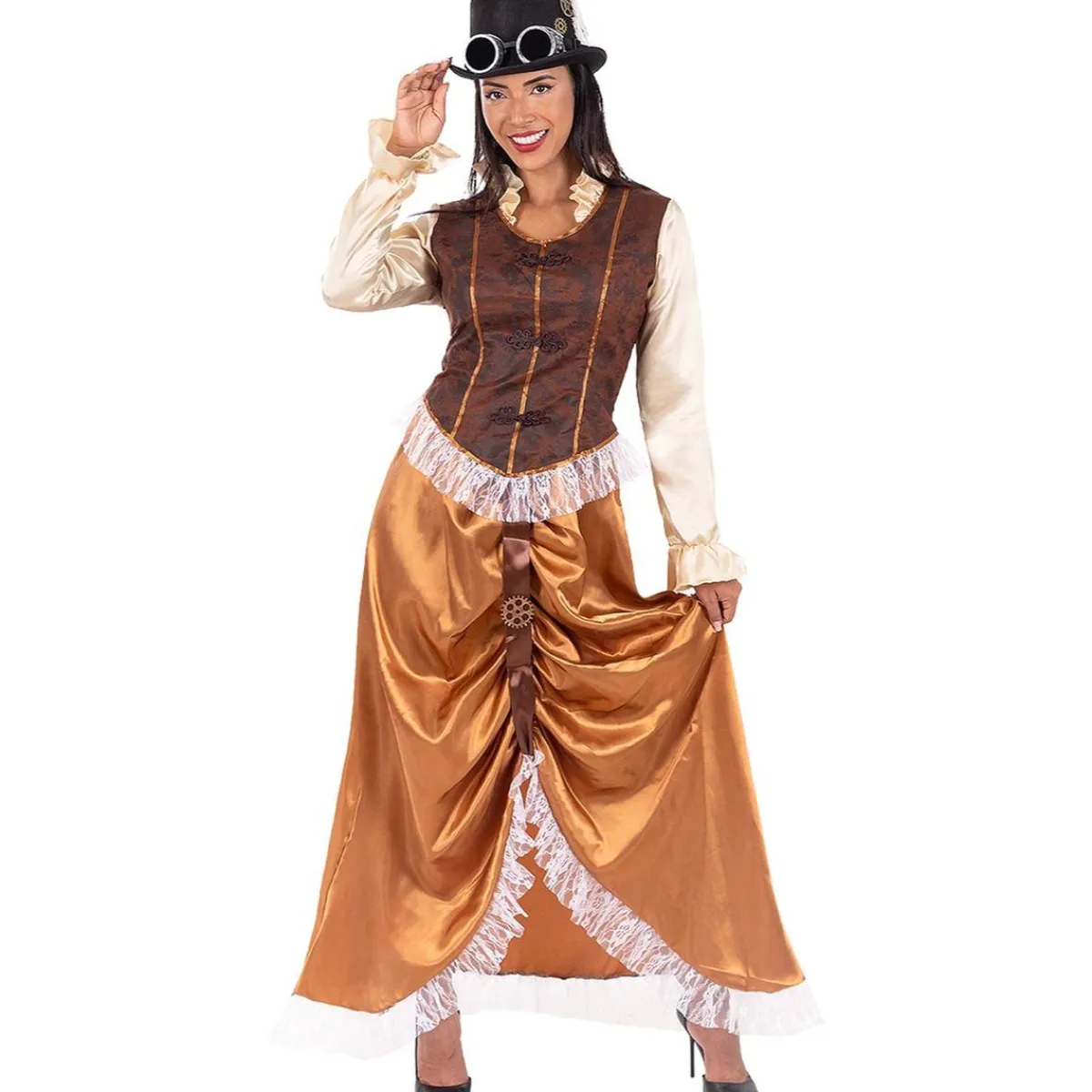 Funidelia Disfraces|Halloween*Disfraz de Steampunk largo para mujer XL