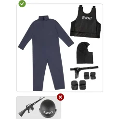 Funidelia Disfraces|Halloween*Disfraz de SWAT para hombre XL