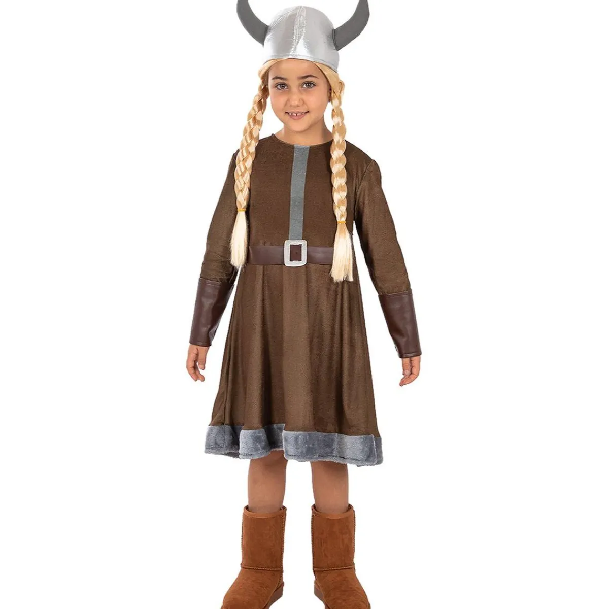 Funidelia Disfraces|Halloween*Disfraz de Vikingo para niña 5-6 años