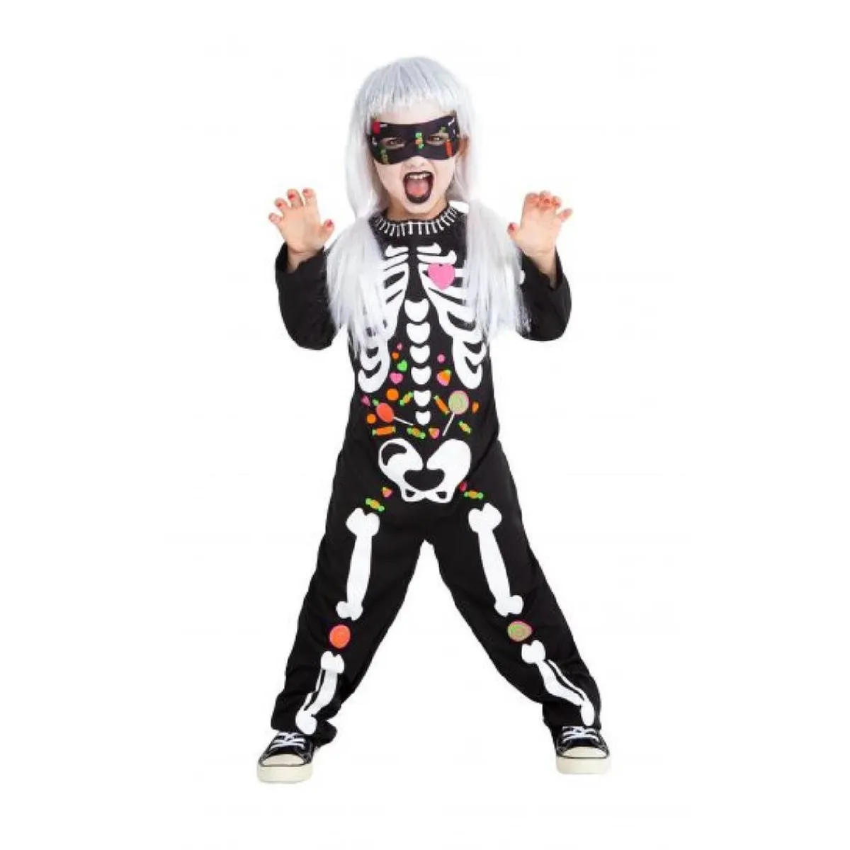 RUBIE'S Disfraces|Halloween*Disfraz infantil - Esqueleto candy 3-4 años