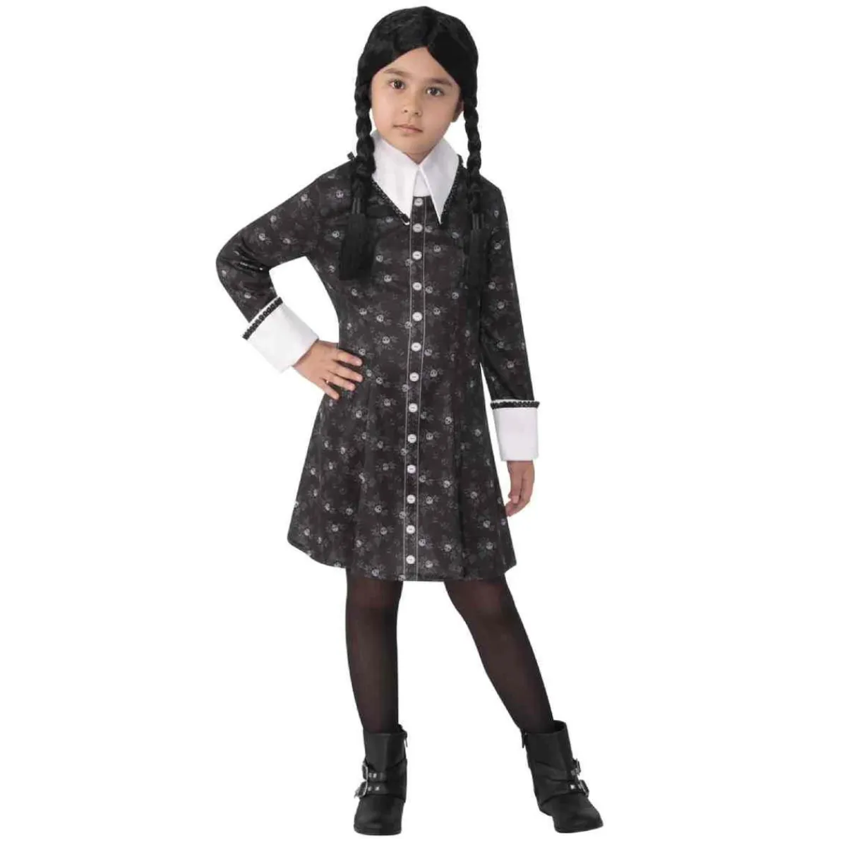 RUBIE'S Disfraces|Halloween*Disfraz infantil - Miércoles Addams talla S
