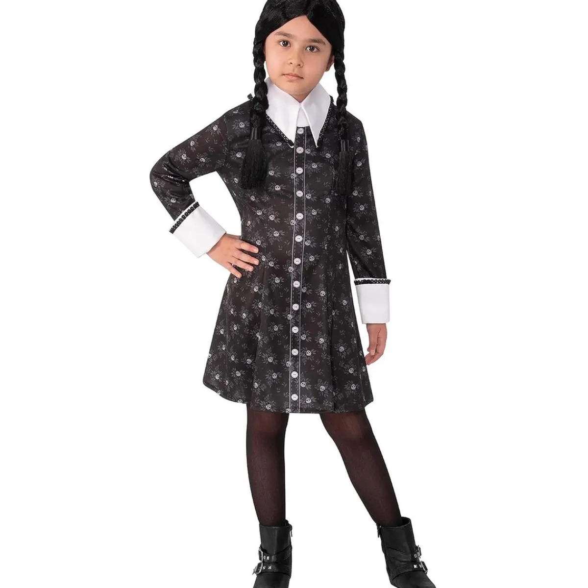 RUBIE'S Disfraces|Halloween*Disfraz infantil - Miércoles Addams talla L