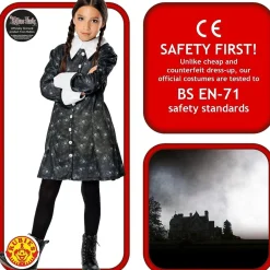 RUBIE'S Disfraces|Halloween*Disfraz infantil - Miércoles Addams talla L