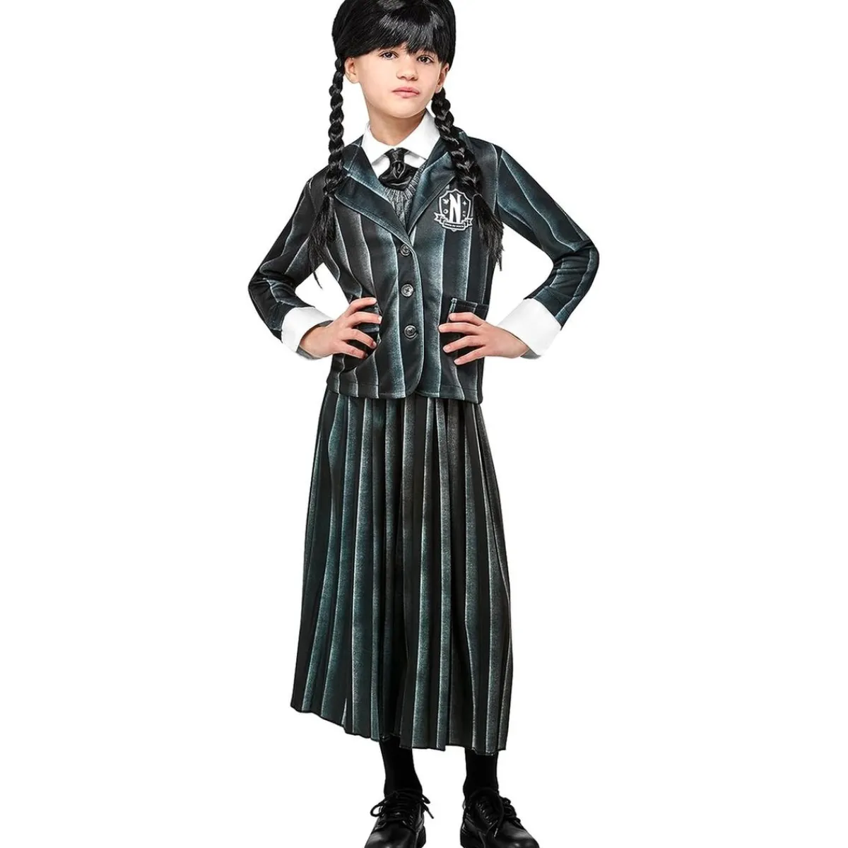 RUBIE'S Disfraces|Halloween*Disfraz infantil - Uniforme Miércoles Addams talla S