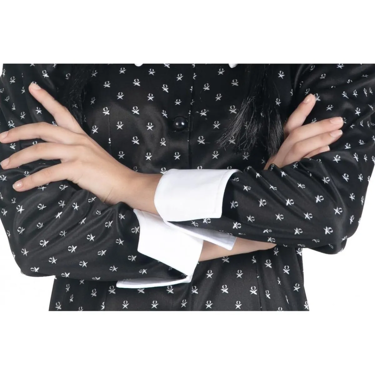 BIZAK Disfraces|Halloween*Disfraz Miércoles Addams vestido con peluca talla M