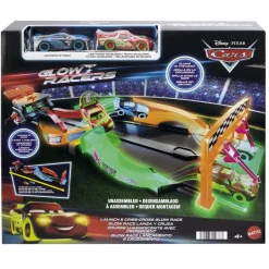 MATTEL Vehículos Y Circuitos*Disney - Cars - Pista de coches de juguete que brilla en la oscuridad, incluye 2 vehículos ㅤ