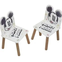 MICKEY Estilo De Vida*Disney - Mouse - Conjunto de Mesa Cuadrada y Dos Sillas de Madera Classic ㅤ
