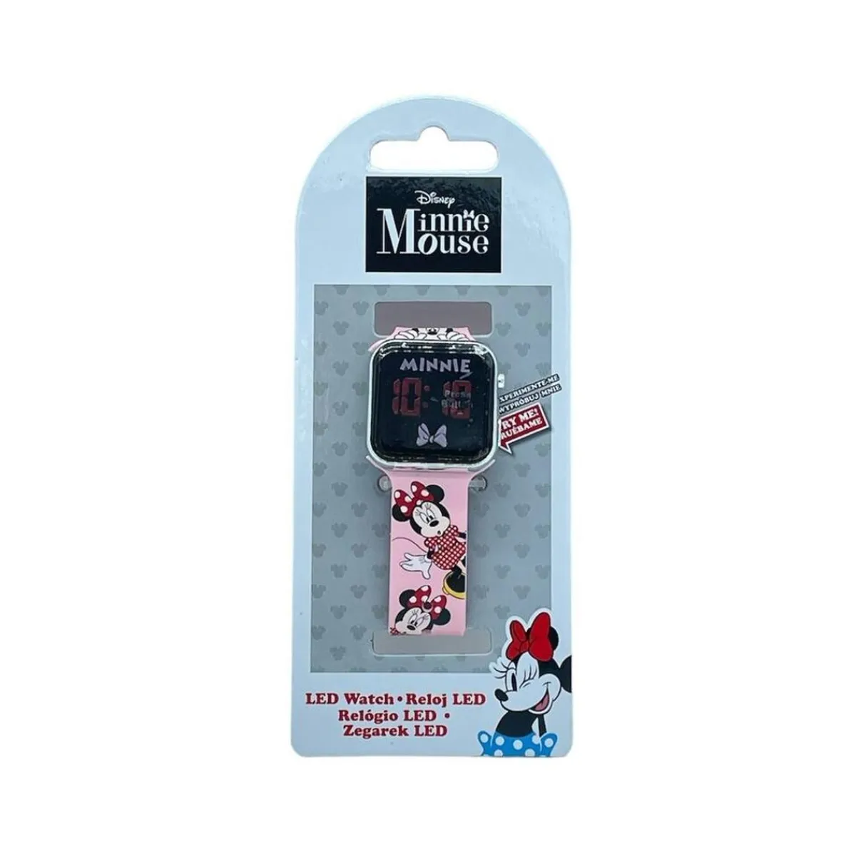 KIDS EUROSWAN S.L. Coleccionables Y Mini Mundos*Disney - Minnie Mouse - Reloj LED infantil estilo Minnie ㅤ