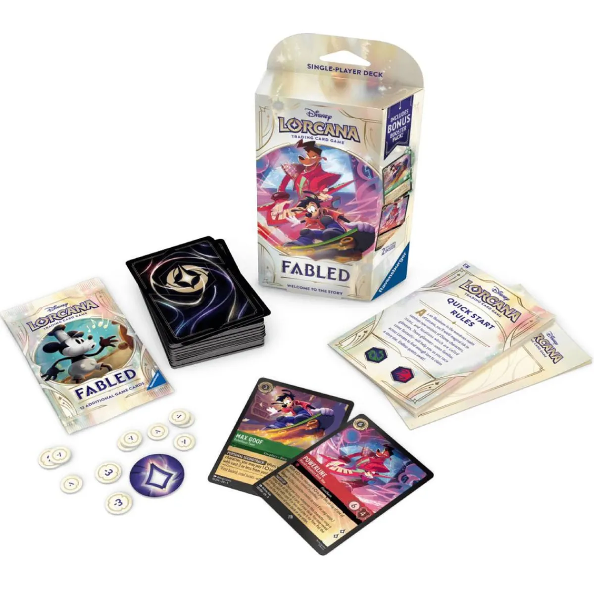 RAVENSBURGER IBÉRICA Juegos Y Puzzles|Friki Zone*Disney Lorcana Fabled - Mazo de inicio Esmeralda / Rubí (inglés)