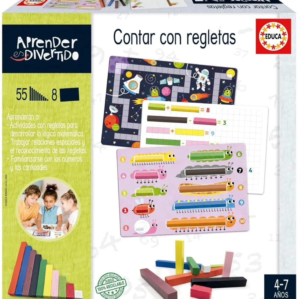 EDUCA BORRAS Juguetes Educativos Y Libros|Juegos Y Puzzles*- Contar con regletas