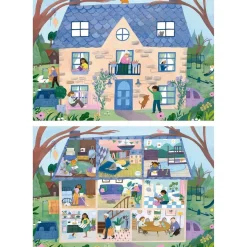 EDUCA BORRAS Juegos Y Puzzles*- DragonBallZ - Puzzle Doble Vista Casa Interior y Exterior 100 Piezas ㅤ