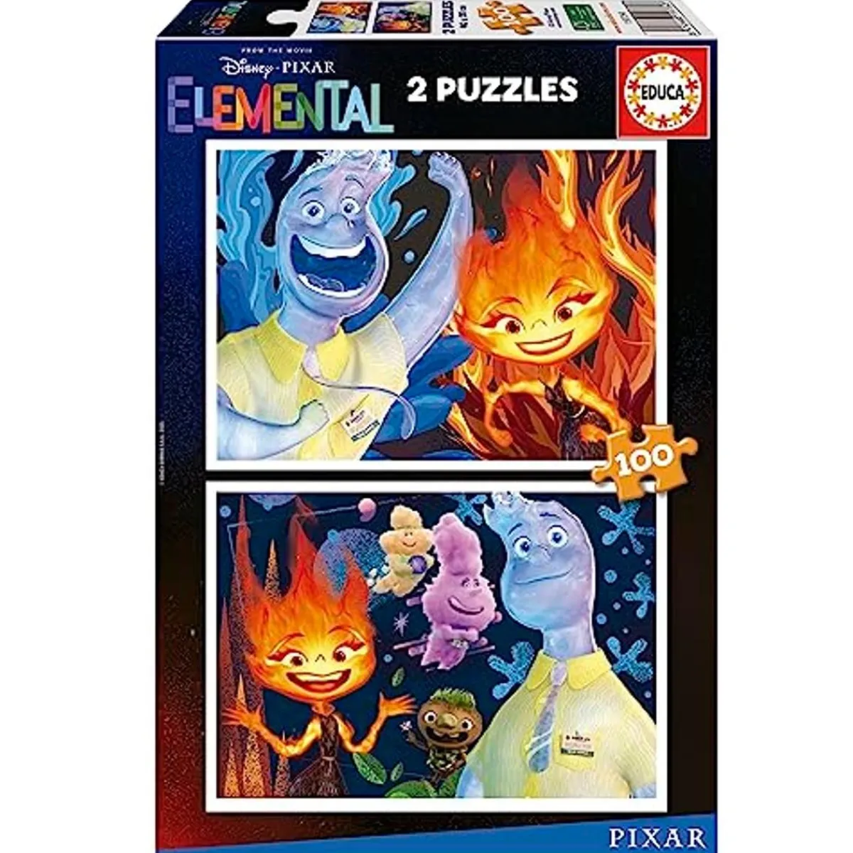 EDUCA BORRAS Juegos Y Puzzles*- Educa - Conjunto de 2 puzzles para niños con 100 piezas con imágenes Elemental | Medidas: 40 x 28 cm. Recomendado a partir de 6 años (19734) ㅤ