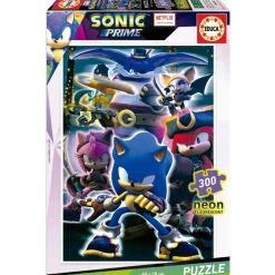 EDUCA BORRAS Juegos Y Puzzles*- Puzzle infantil Sonic Prime Neon de 300 piezas ㅤ