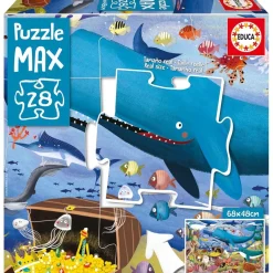 EDUCA BORRAS Juegos Y Puzzles*- Puzzle Max Infantil Divertido Océano 28 Piezas Grandes ㅤ