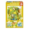 EDUCA BORRAS Juegos Y Puzzles*Educa Borrás - Animales Salvajes - Pack 4 Puzzles Progresivos