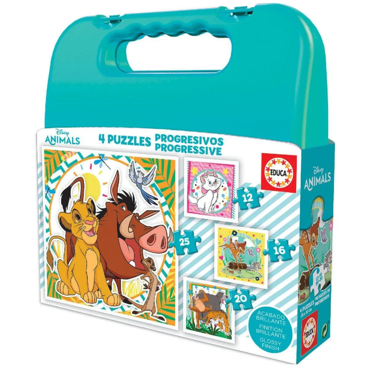 EDUCA BORRAS Juegos Y Puzzles*Educa Borrás - Disney - Maleta con 4 puzzles progresivos