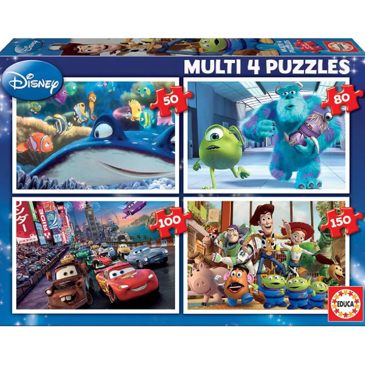 WALT DISNEY Juegos Y Puzzles*Educa Borrás - Disney Pixar - Pack 4 puzzles progresivos