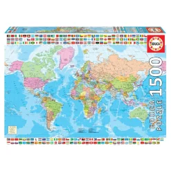 EDUCA BORRAS Juegos Y Puzzles*Educa Borrás - Mapa-Mundi Político Puzzle 1500 Piezas
