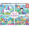 EDUCA BORRAS Juegos Y Puzzles*Educa Borrás - Mundo de fantasía - Pack 4 puzzles progresivos
