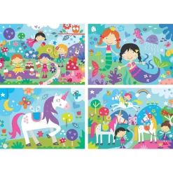 EDUCA BORRAS Juegos Y Puzzles*Educa Borrás - Mundo de fantasía - Pack 4 puzzles progresivos