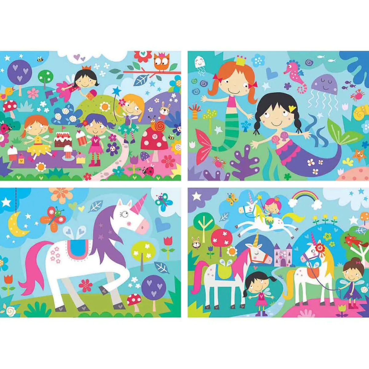 EDUCA BORRAS Juegos Y Puzzles*Educa Borrás - Mundo de fantasía - Pack 4 puzzles progresivos