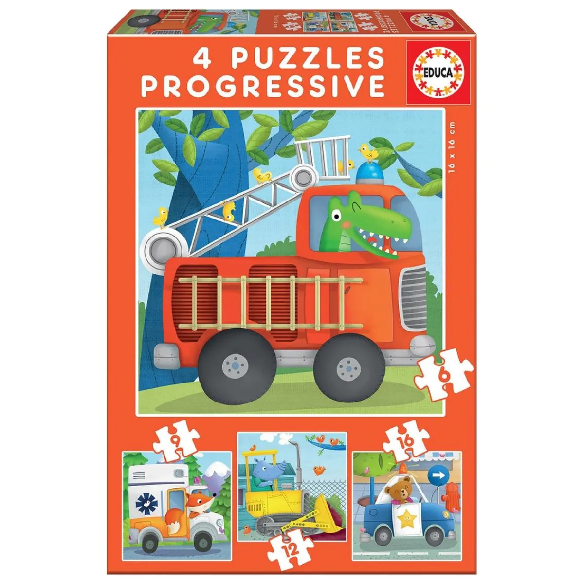 EDUCA BORRAS Juegos Y Puzzles*Educa Borrás - Patrulla de Rescate - Pack 4 Puzzles Progresivos