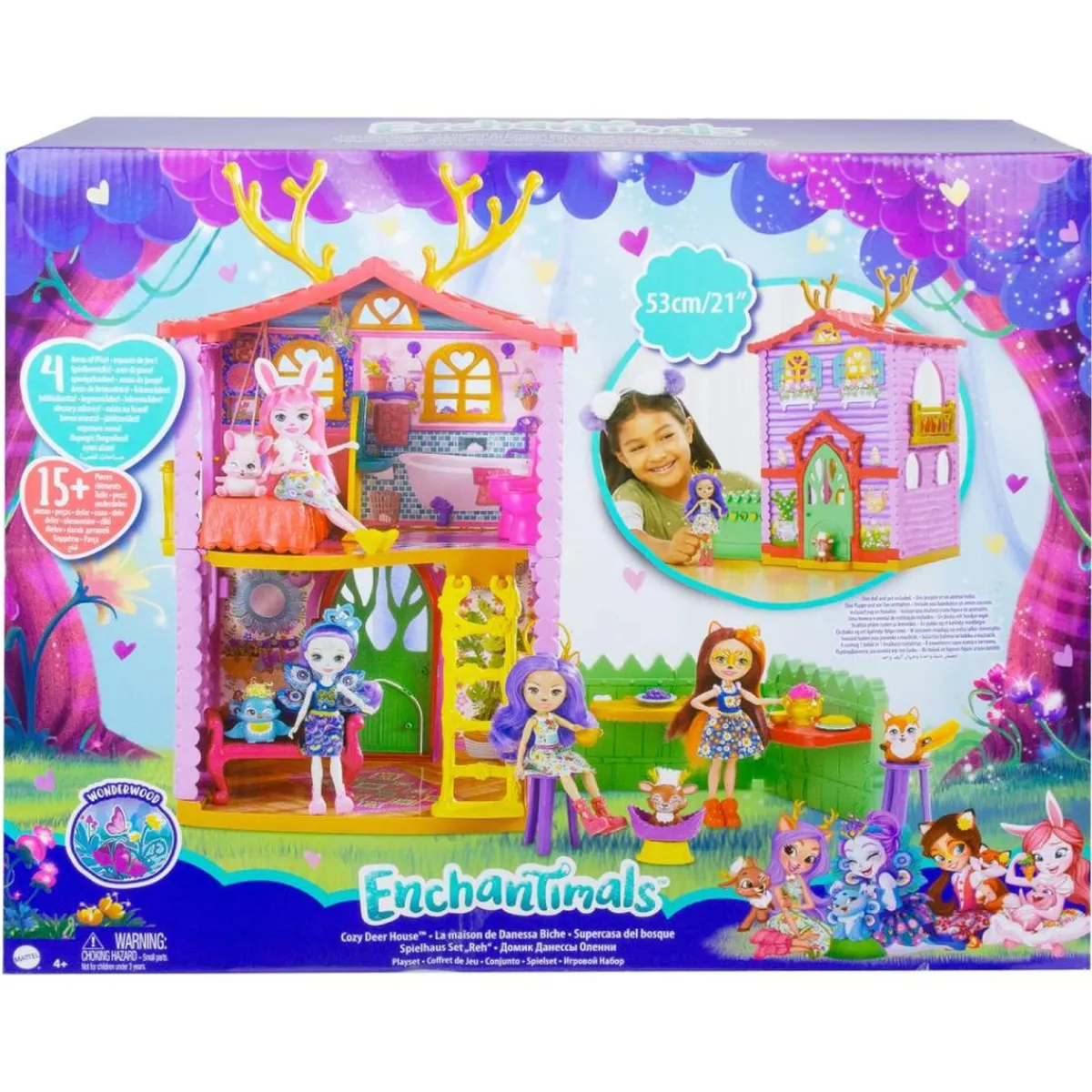 BARBIE Muñecas*Enchantimals - muñeca Danessa Deer con casa de ciervos