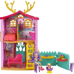 BARBIE Muñecas*Enchantimals - muñeca Danessa Deer con casa de ciervos