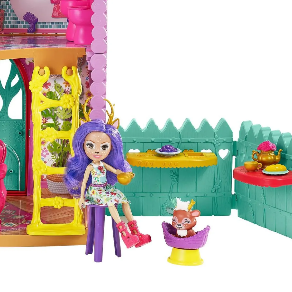 BARBIE Muñecas*Enchantimals - muñeca Danessa Deer con casa de ciervos