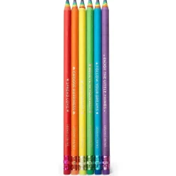TOYS "R" US Estilo De Vida*Energía - Juego de 6 lápices HB arco iris con frases inspiracionales y goma en la base ㅤ