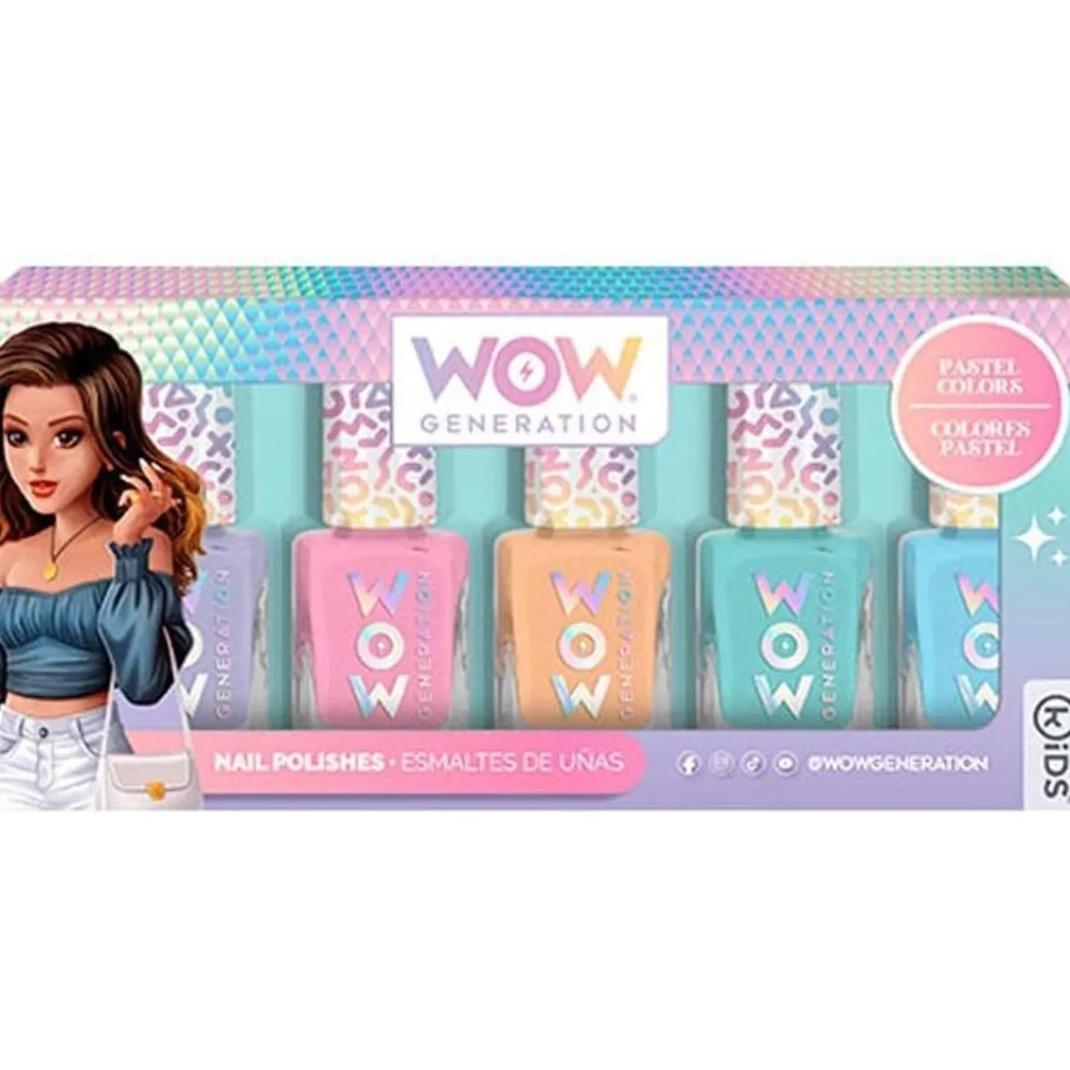 RAVENSBURGER IBÉRICA Estilo De Vida*Esmalte de uñas Multicolor Pack de 5 botes Wow Generation ㅤ