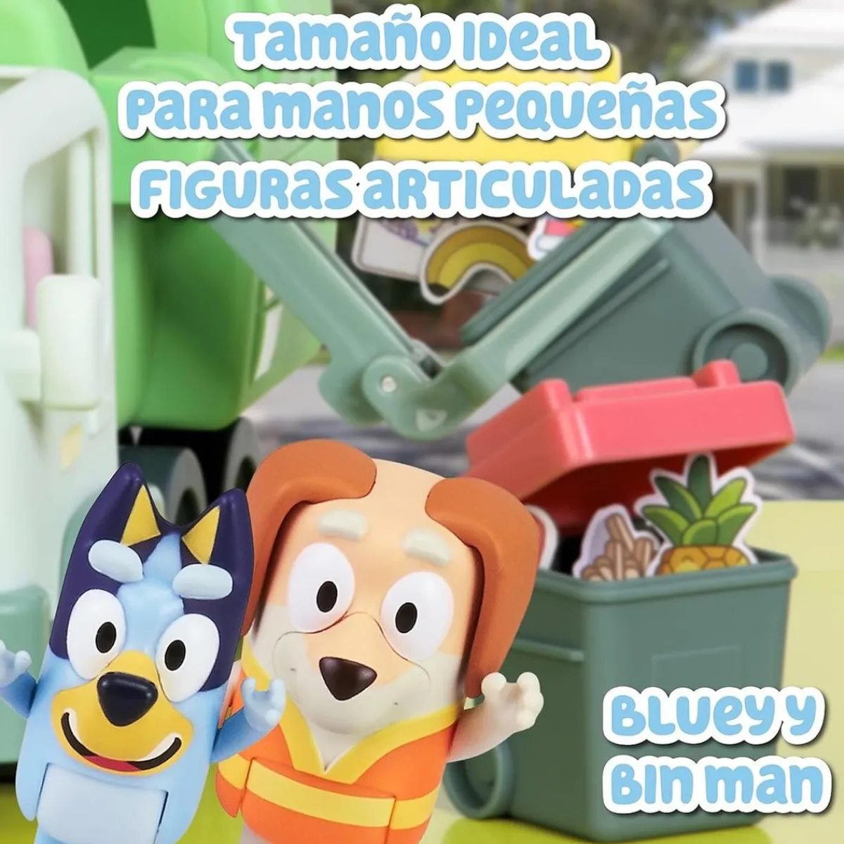 FAMOSA Coleccionables Y Mini Mundos*- Bluey - Camión de juguete educativo sobre reciclaje con figura de perrito y accesorios ㅤ