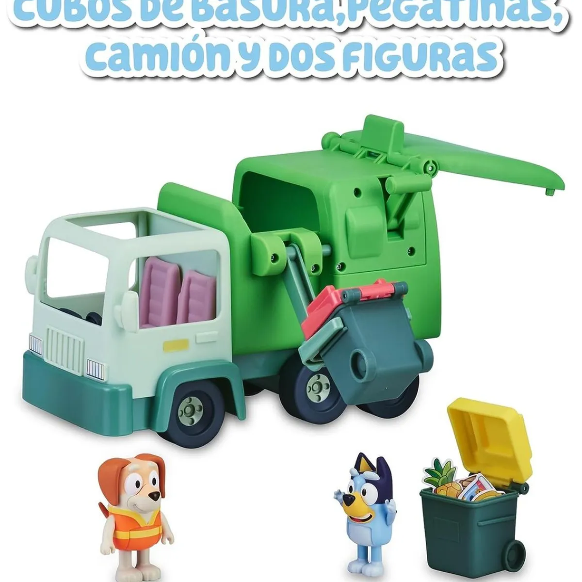 FAMOSA Coleccionables Y Mini Mundos*- Bluey - Camión de juguete educativo sobre reciclaje con figura de perrito y accesorios ㅤ
