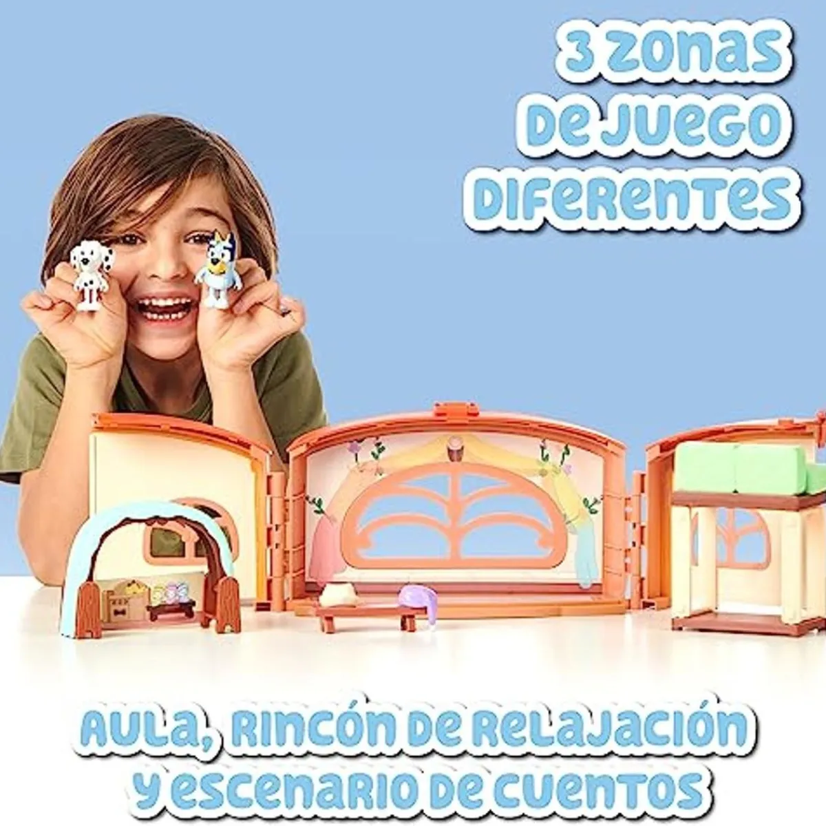 FAMOSA Coleccionables Y Mini Mundos*- Bluey - Pack 4 Figuras articuladas de personajes de Serie de Dibujos Animados ㅤ