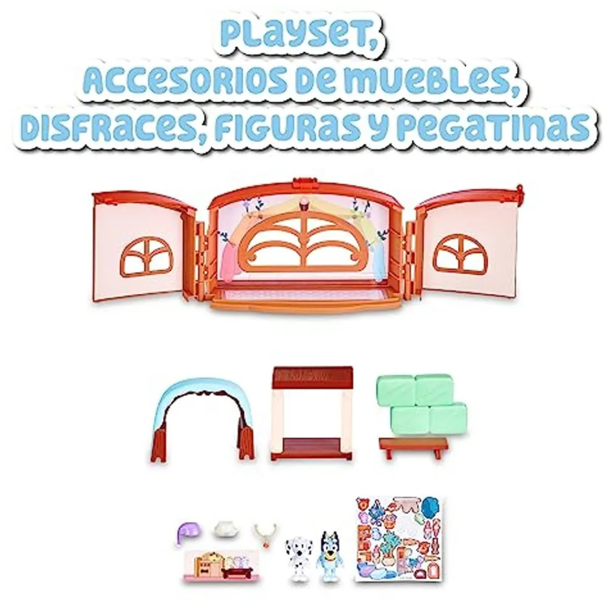 FAMOSA Coleccionables Y Mini Mundos*- Bluey - Pack 4 Figuras articuladas de personajes de Serie de Dibujos Animados ㅤ