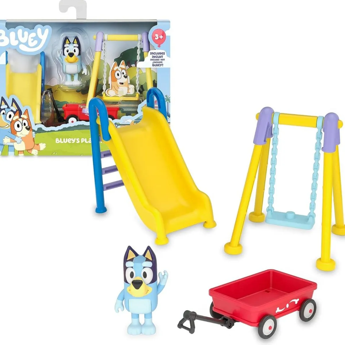 FAMOSA Coleccionables Y Mini Mundos*- Bluey - Set de Juguete Parque Mini Playset con Figura articulada de Perrito, Serie de Dibujos Animados ㅤ