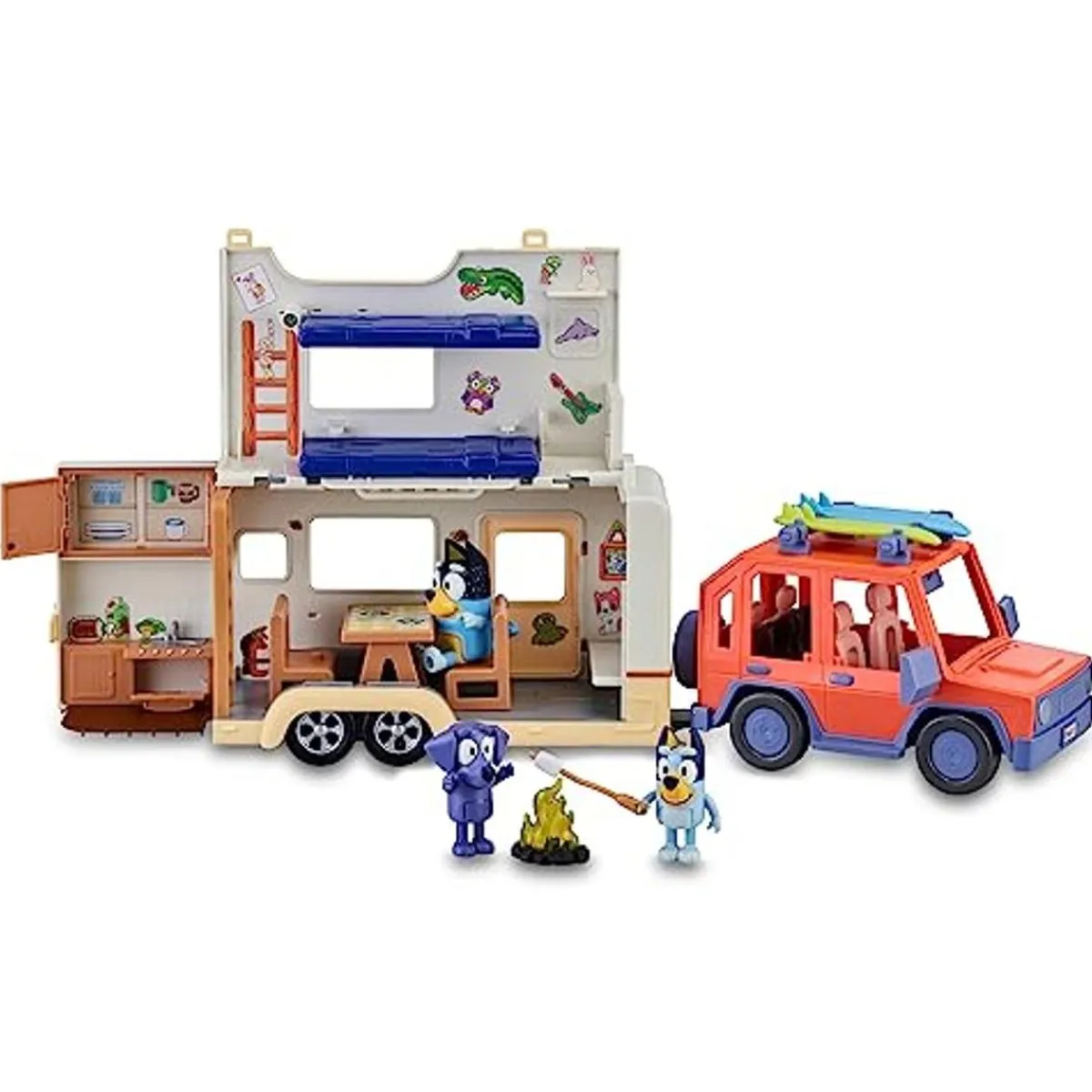 FAMOSA Coleccionables Y Mini Mundos*- Bluey - Vehículo de vacaciones con tablas de surf y figurita articulada ㅤ