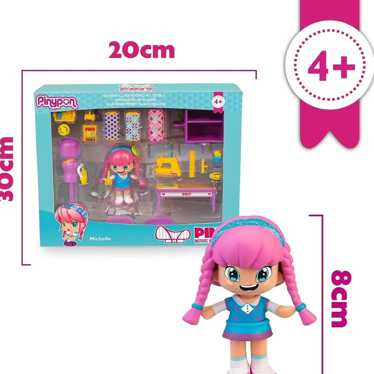 PINYPON Coleccionables Y Mini Mundos*Famosa - Piny - Clases de moda en el Instituto de Nueva York ㅤ