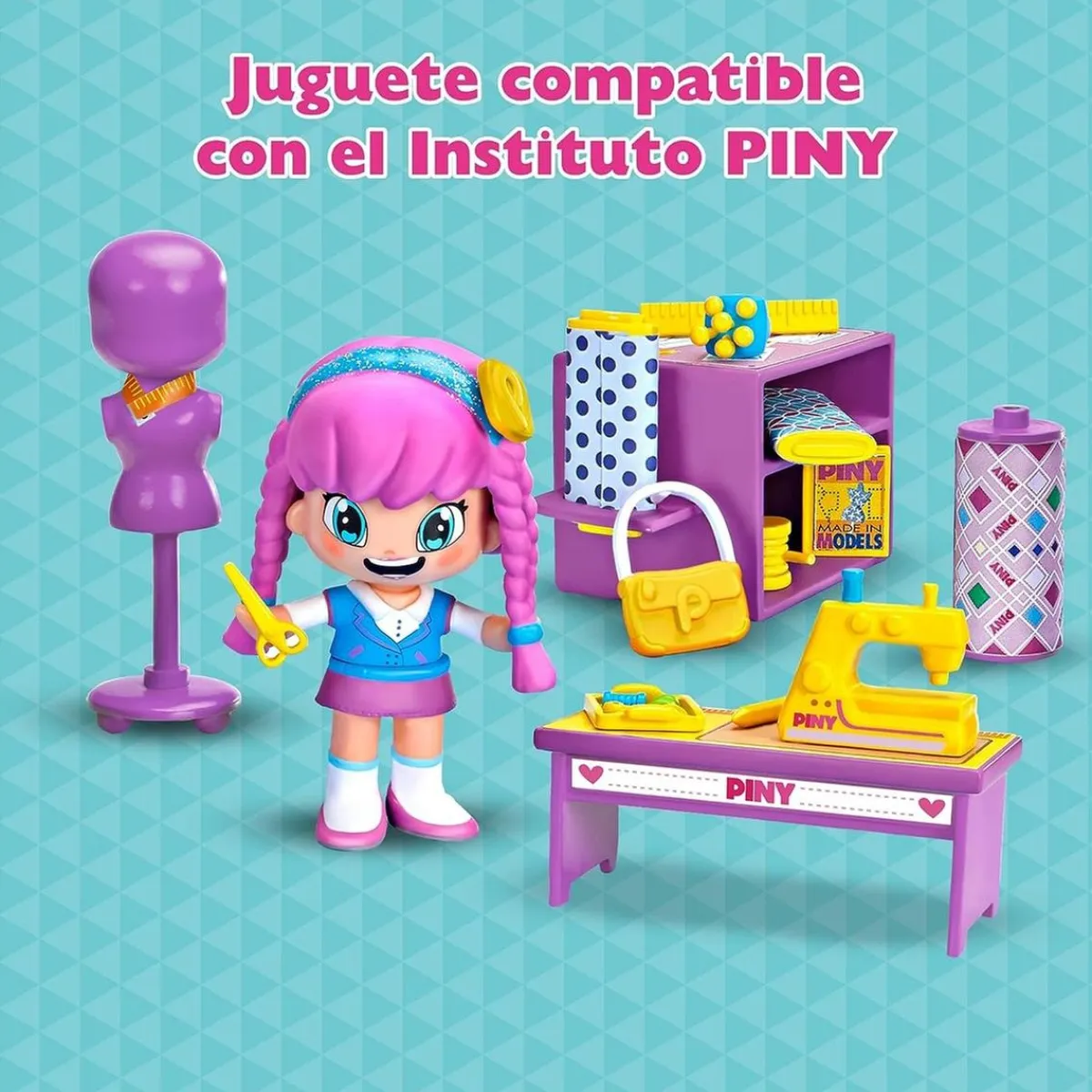 PINYPON Coleccionables Y Mini Mundos*Famosa - Piny - Clases de moda en el Instituto de Nueva York ㅤ