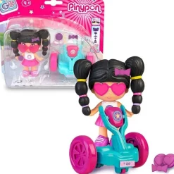 PINYPON Coleccionables Y Mini Mundos*Famosa - Set de Juguete: Mini Figura Pop&Swap con Vehículo y Accesorios Flúor