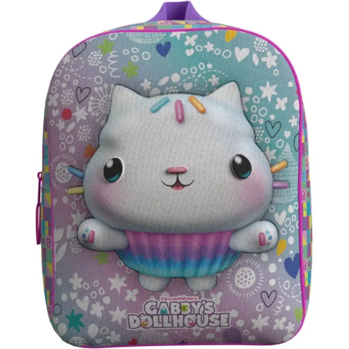 Homcom Material Escolar*Gabby's Dollhouse - Mochila 3D Muffin 32,5cm