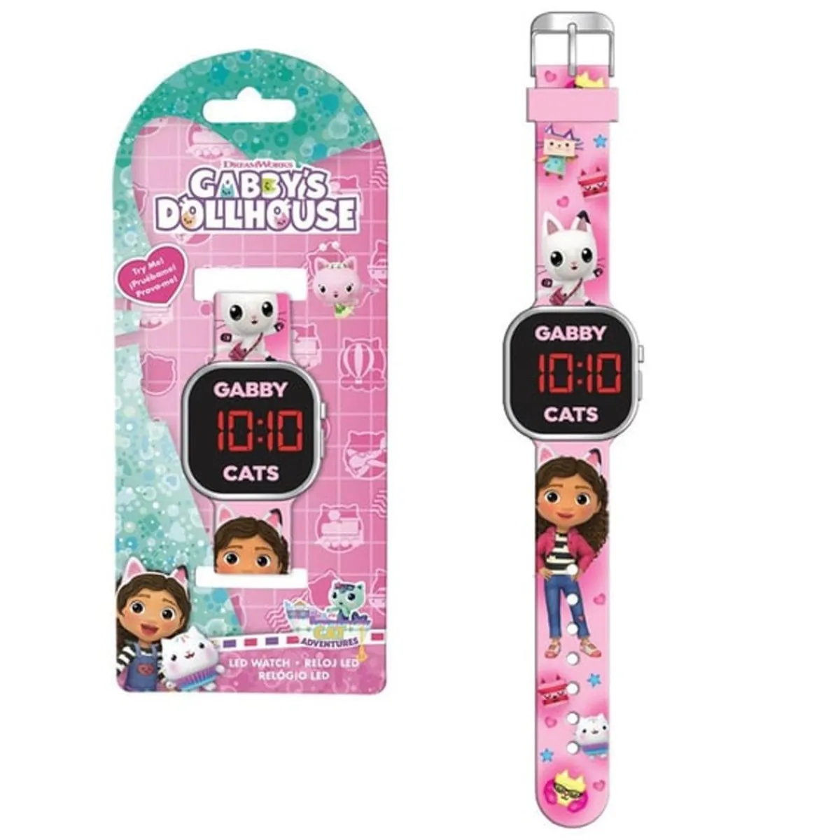 KIDS EUROSWAN S.L. Coleccionables Y Mini Mundos*Gabbys Dollhouse - Reloj led