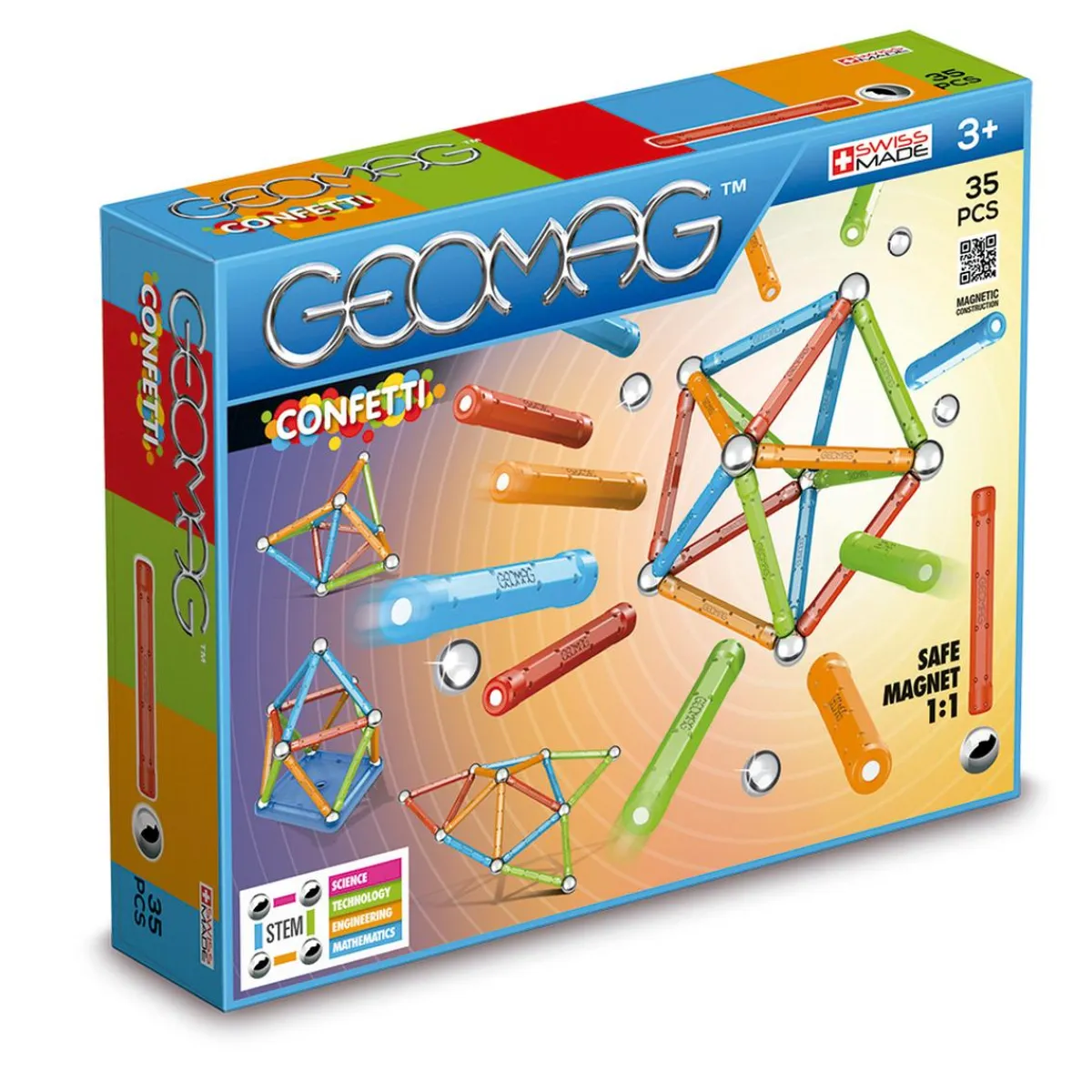 TOY PARTNER S.A. Steam*Geomag - Confetti 35 Piezas