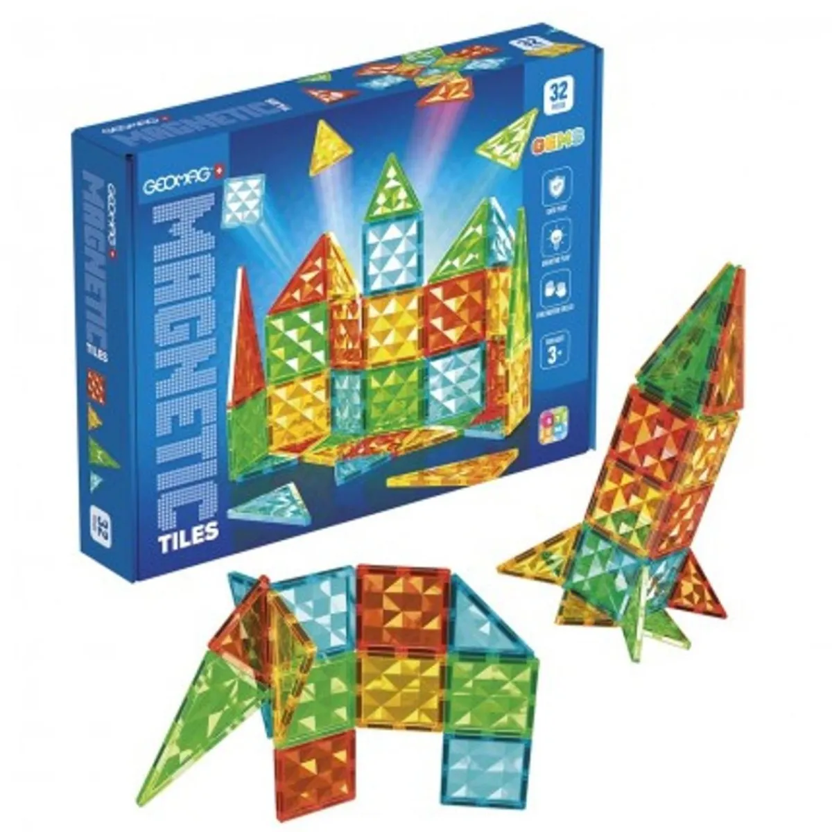 GEOMAC Steam*Geomag - Magnetic Tiles Gems 32